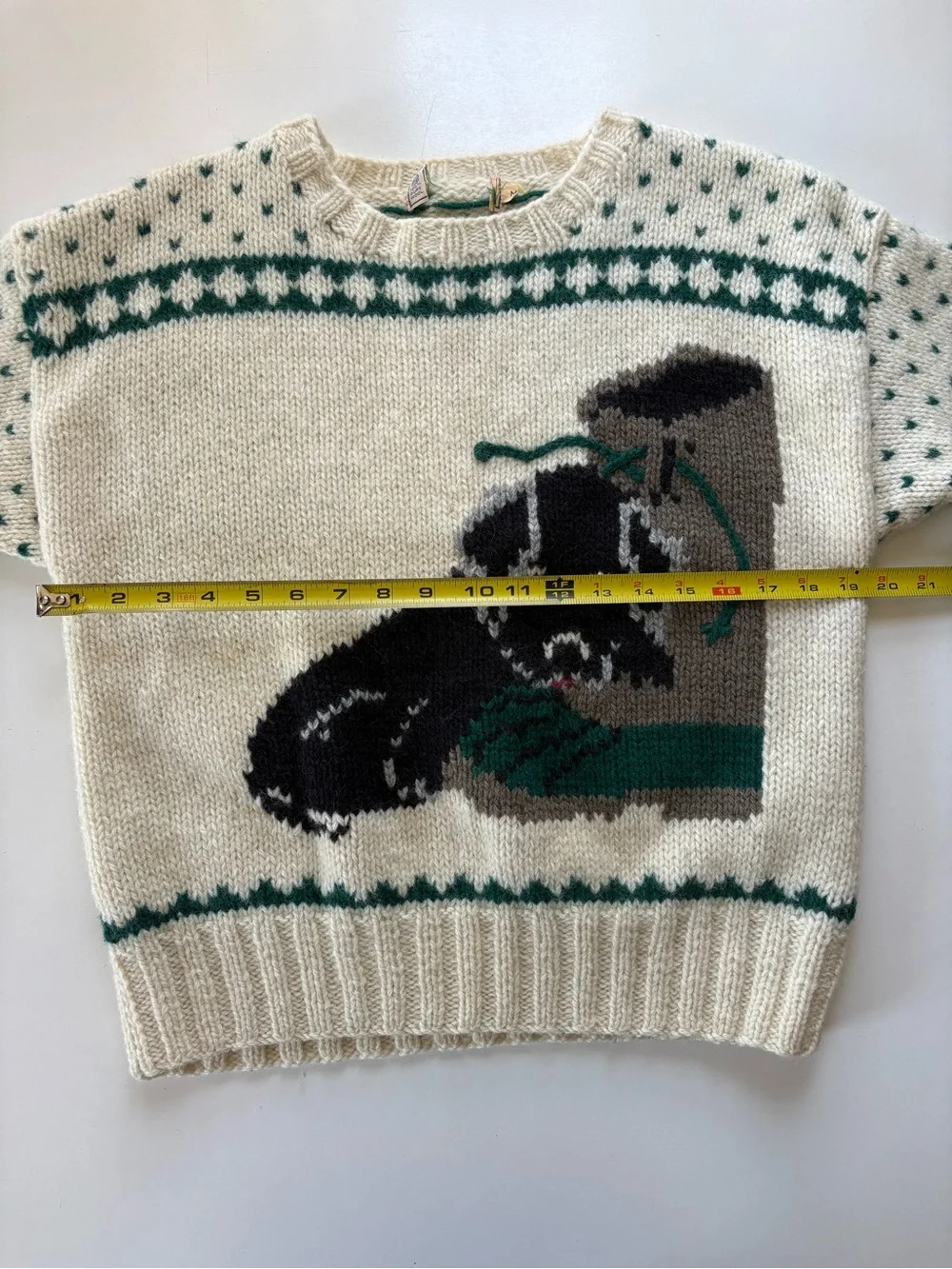 L.LBean Vintage Bean Boot Dog Wool Sweater Medium - Picture 3 of 12